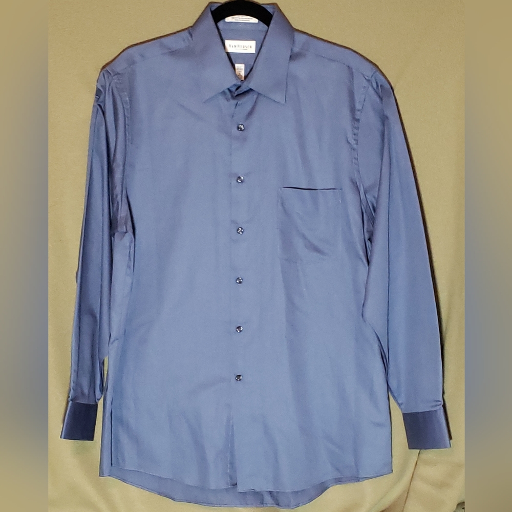 Blue button up dress shirt - Large - Wrinkle Free  16 34/35